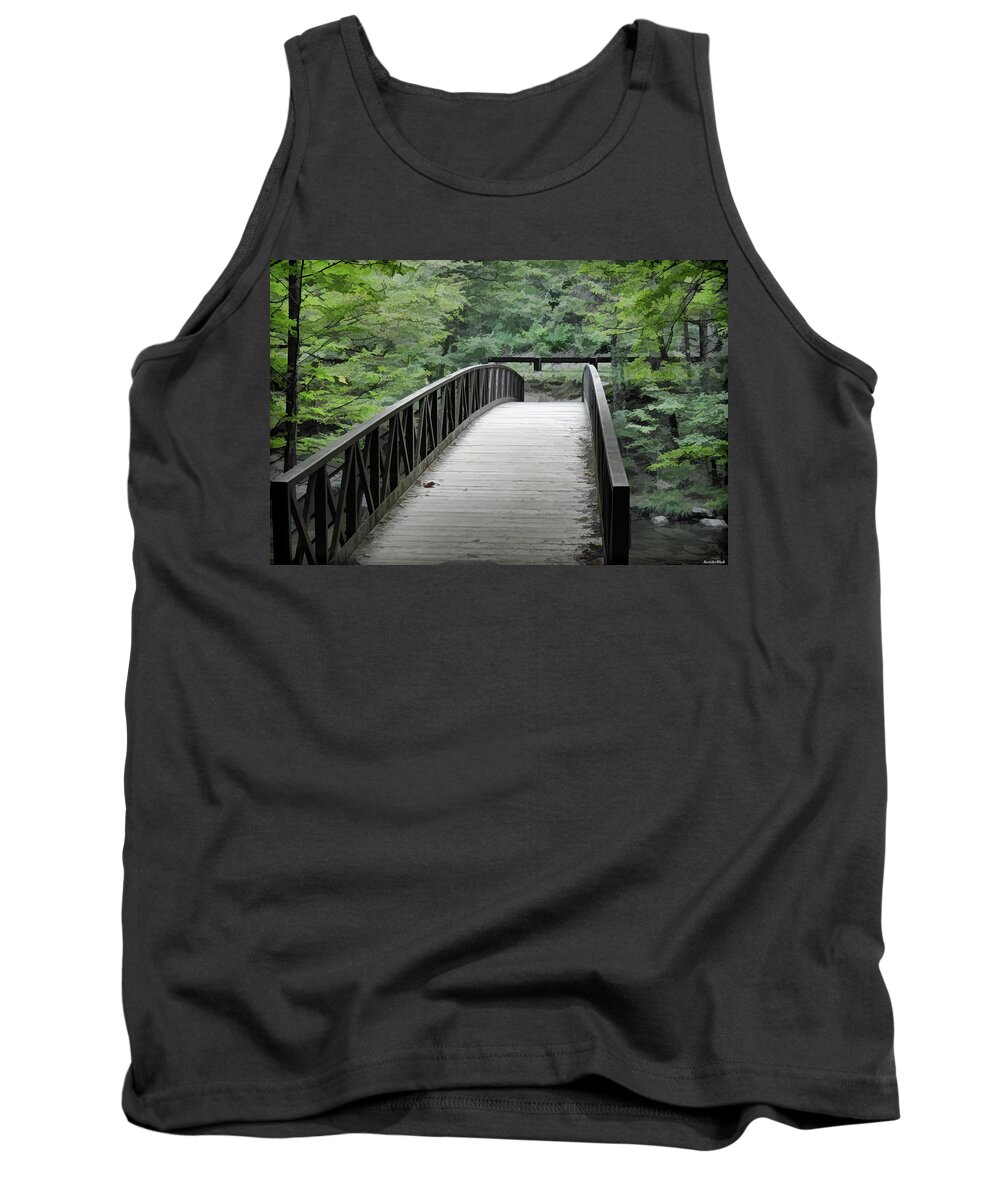 Bridge Tank Top featuring the photograph Welcome to the Forest Bridge by Roberta Byram