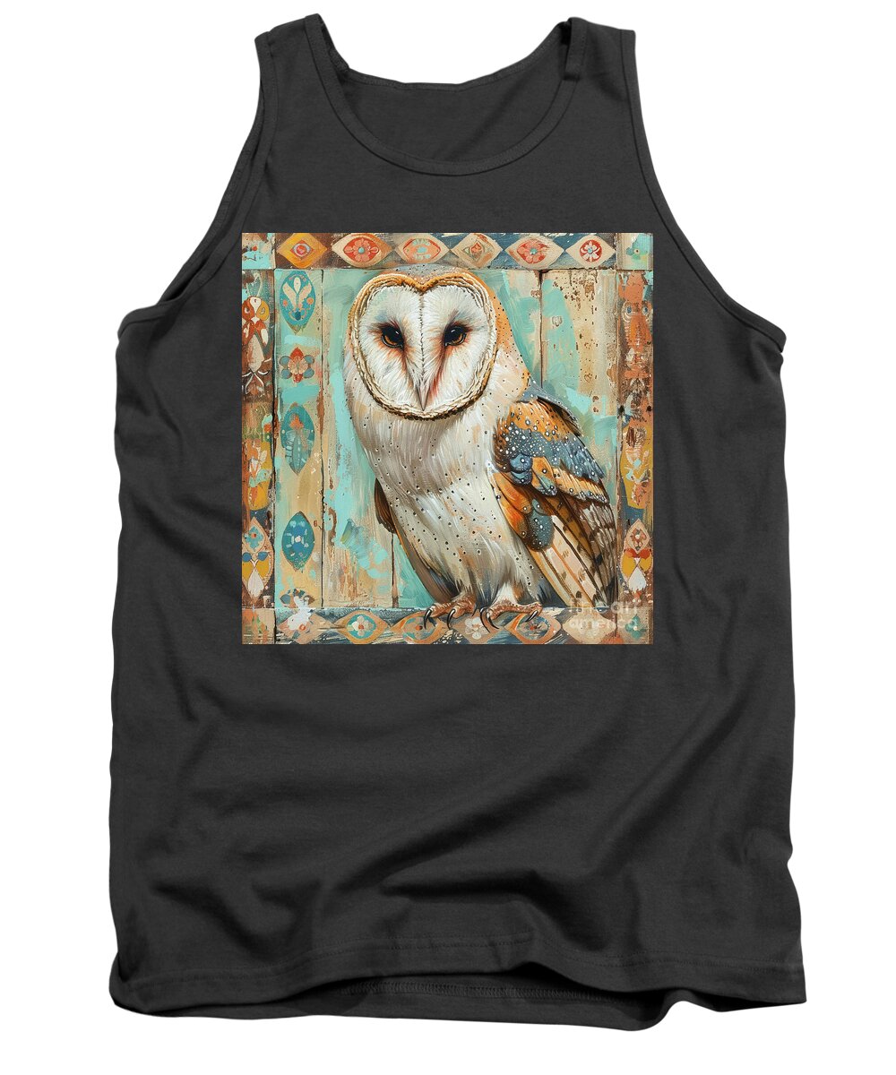 Owl Tank Top featuring the painting Western Owl by Tina LeCour