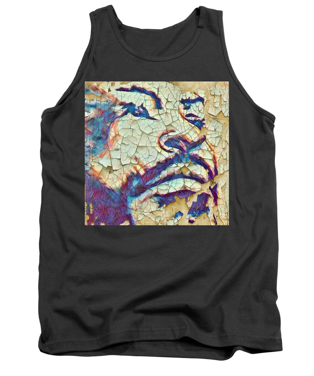  Tank Top featuring the mixed media What's going on by Angie ONeal