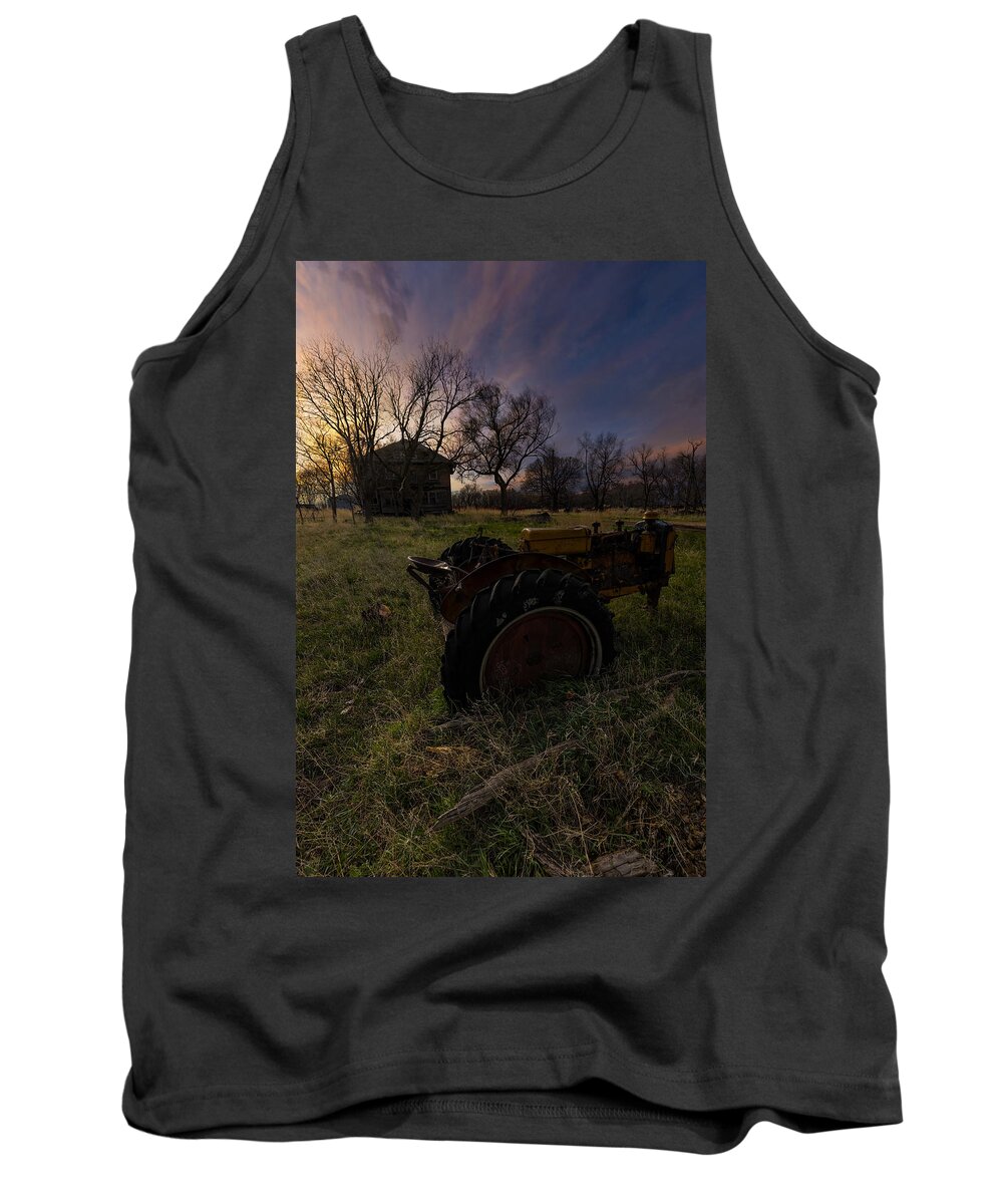  Sunset Tank Top featuring the photograph When The Sun Goes Down by Aaron J Groen