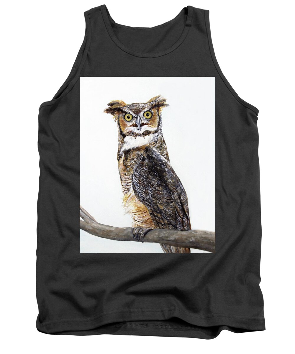 Acrylic And Watercolor Painting Tank Top featuring the painting Who's That? by Linda Goodman