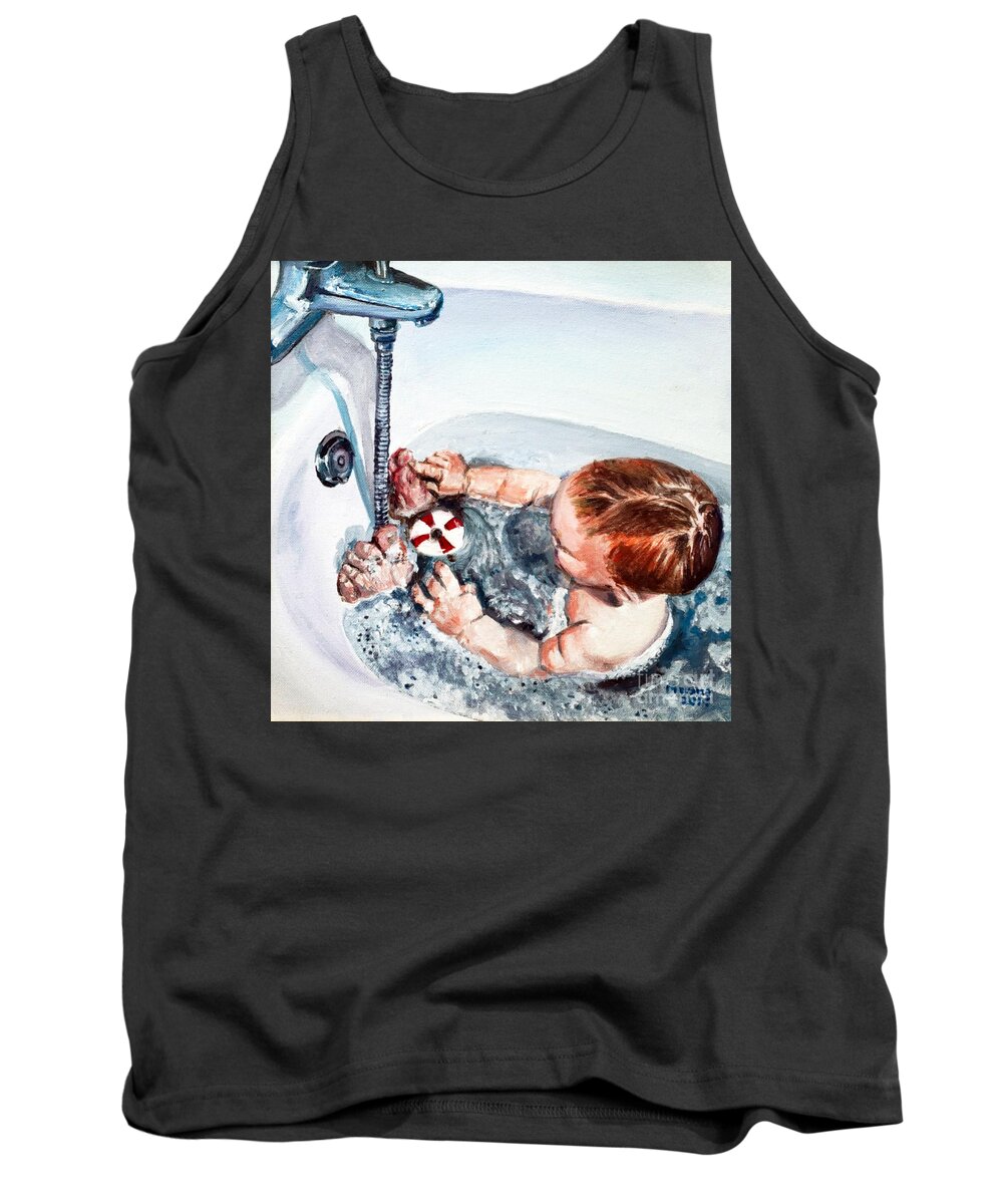 Bath Tank Top featuring the painting Who's toes by Merana Cadorette