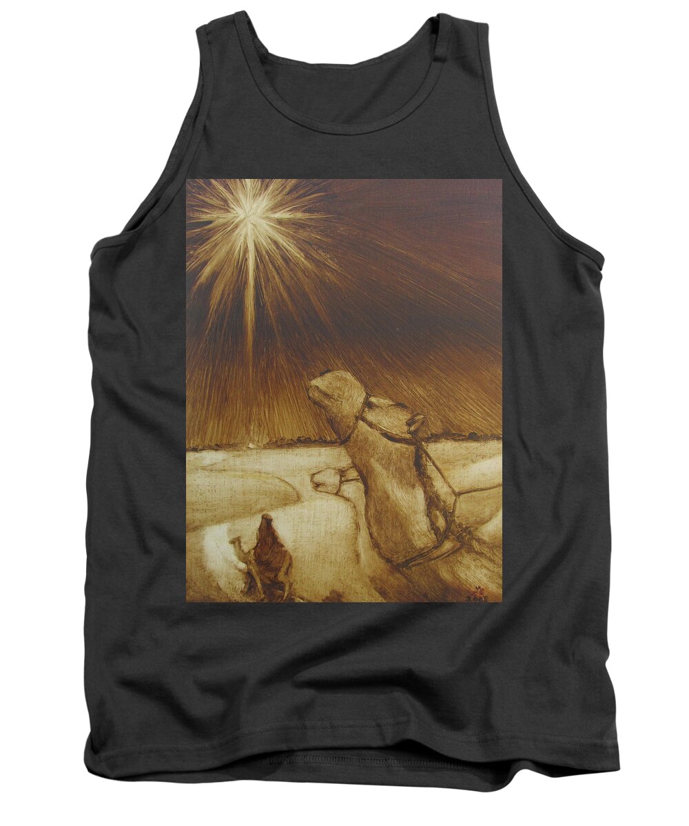 Camel Tank Top featuring the painting Why Would Wisemen Follow a Star?   by Linda Anderson