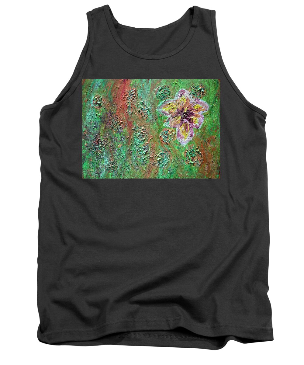 12 X 16 Inches Tank Top featuring the painting Wild Flower by Jay Heifetz