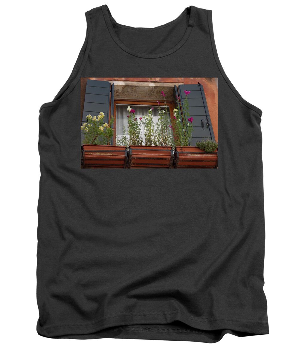 Window Box Tank Top featuring the photograph Window Garden - Venice by Yvonne M Smith