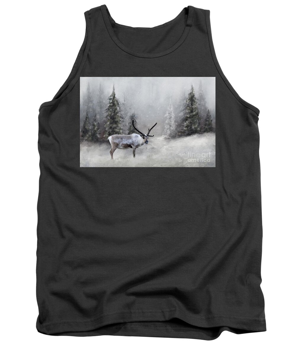 Winter Tank Top featuring the mixed media Winter Time by Eva Lechner