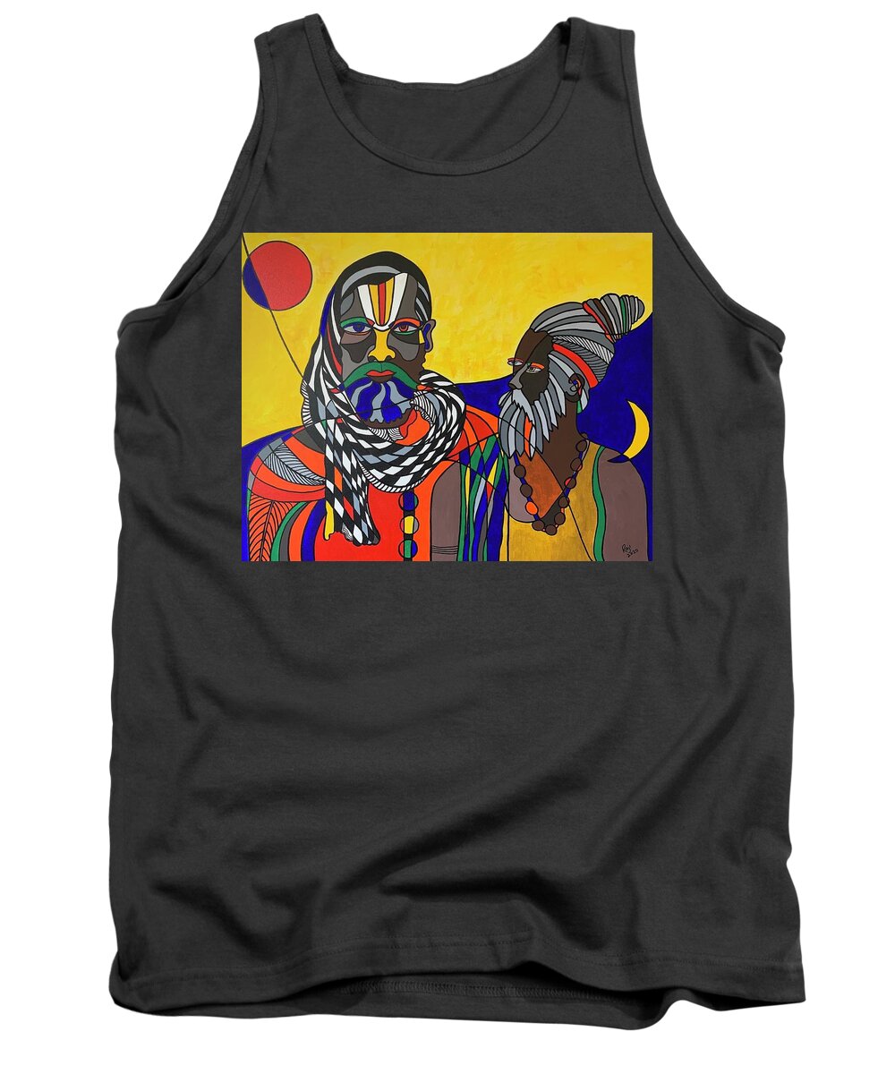 Cubism Tank Top featuring the painting Wise Men by Raji Musinipally