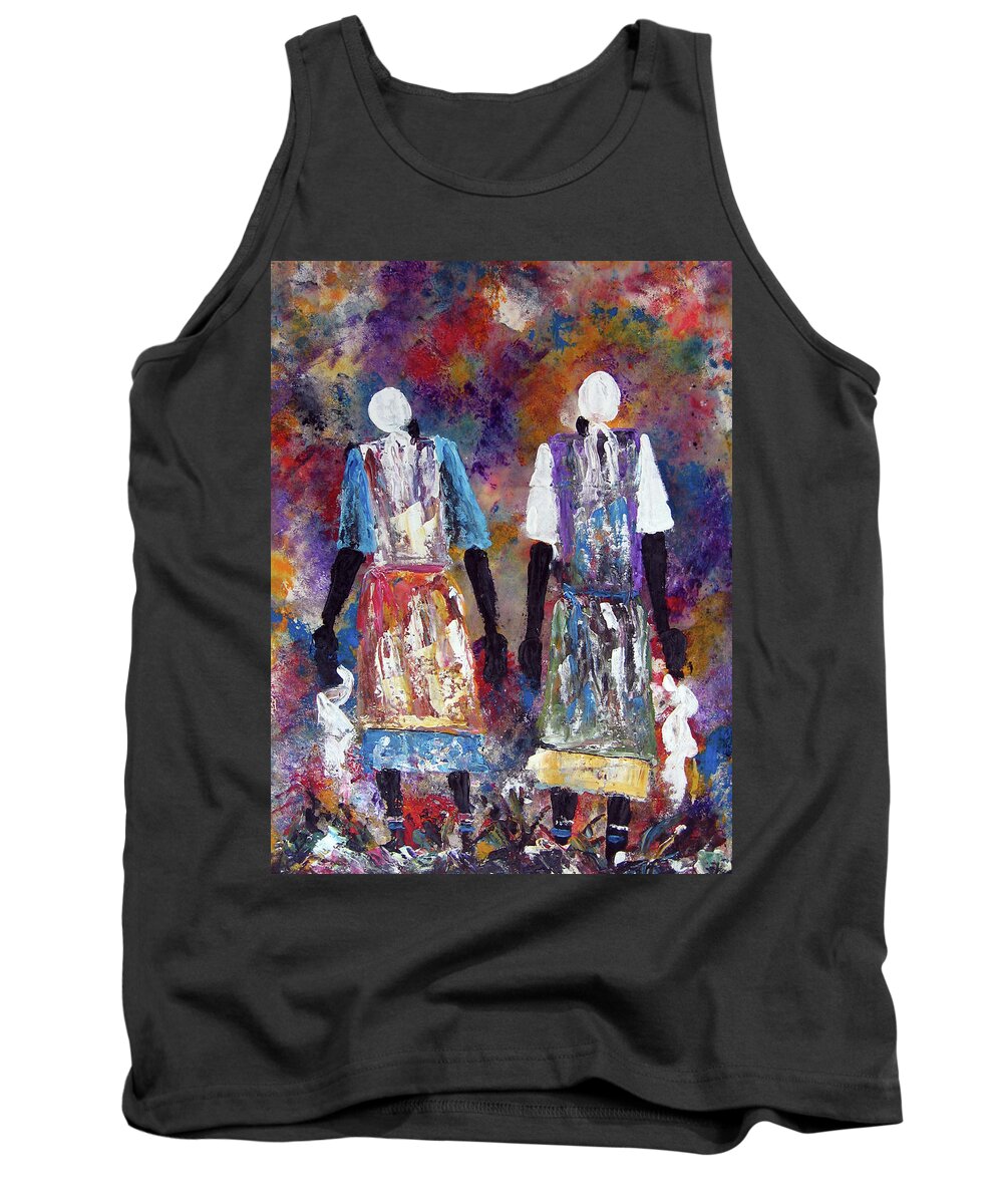  Tank Top featuring the painting Woman Of Peace by Peter Sibeko