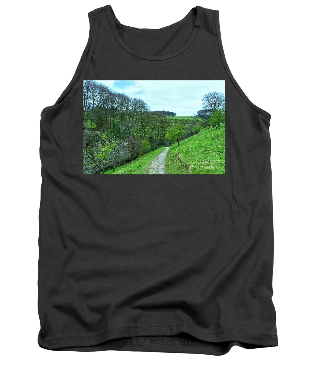 Woodland Pathway Tank Top featuring the photograph Woodland pathway in Manchester UK by Pics By Tony