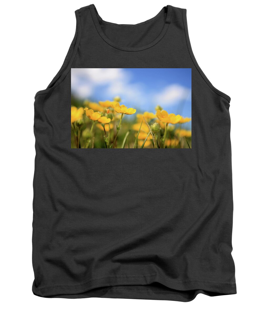 Summer Tank Top featuring the photograph Yellow and blue by Maria Dimitrova