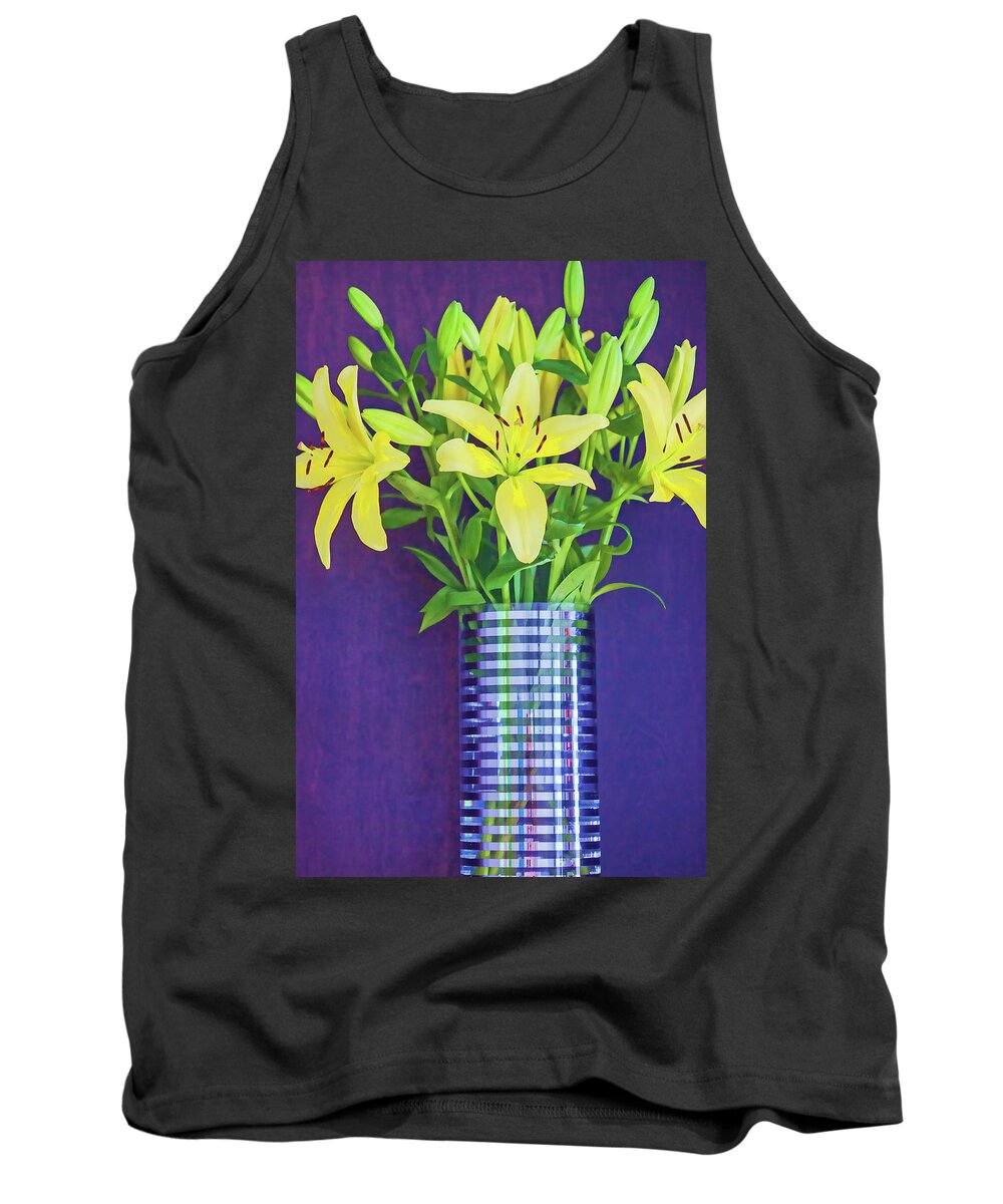 Lilies Tank Top featuring the photograph Yellow Lilies by Roberta Byram