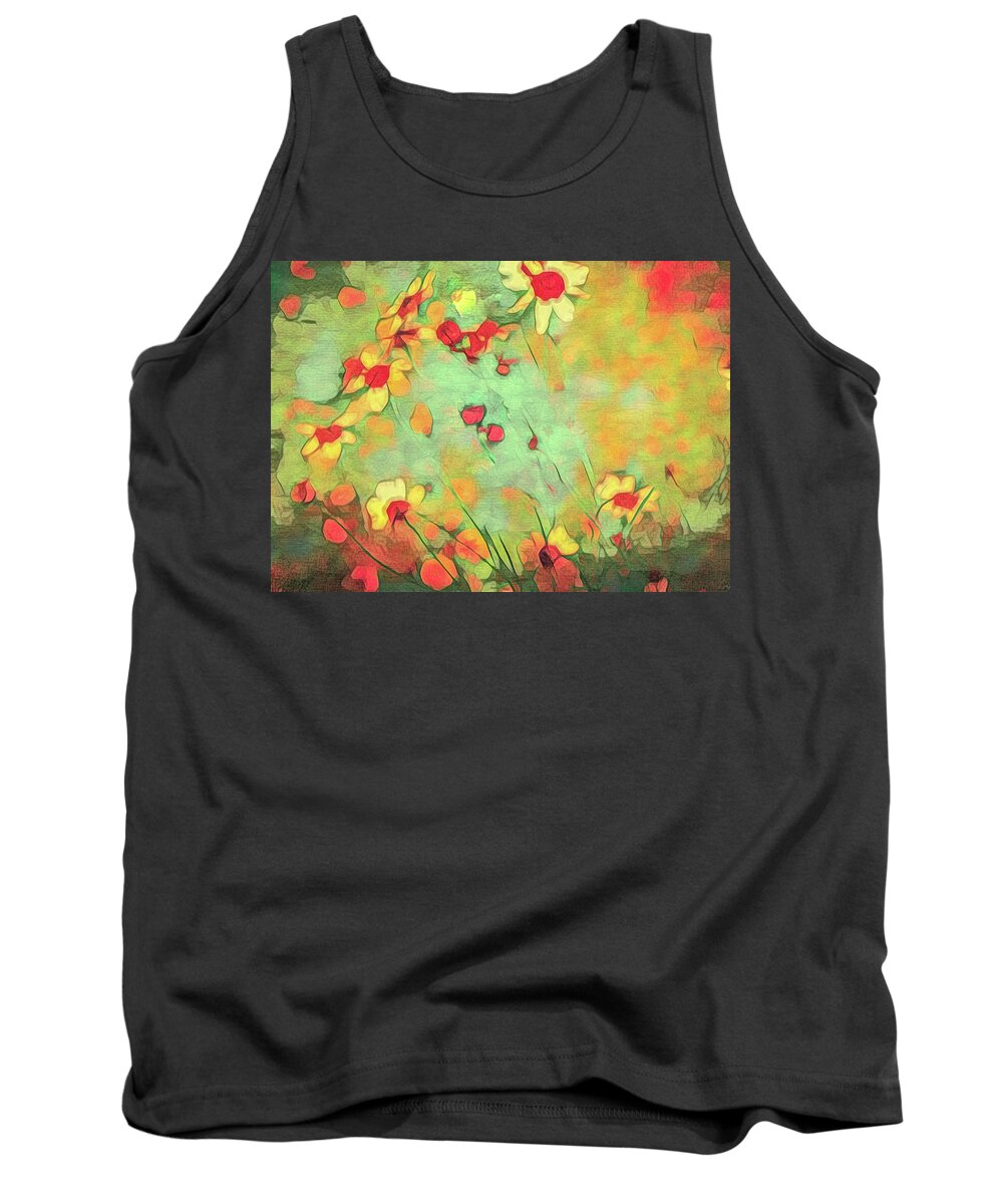 Flower Impressions Tank Top featuring the digital art Yesterdays Bloom by Kevin Lane