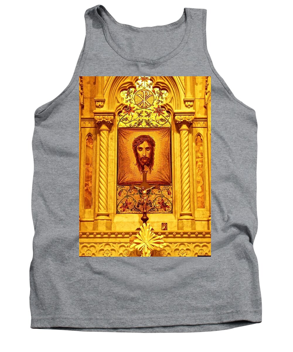 Mysterious Tank Top featuring the photograph St. Patrick NYC Altar by Joan Reese