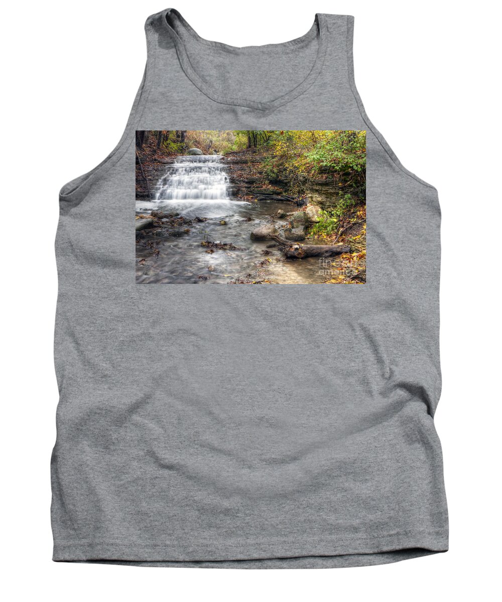 Water Tank Top featuring the photograph 0278 South Elgin Waterfall by Steve Sturgill
