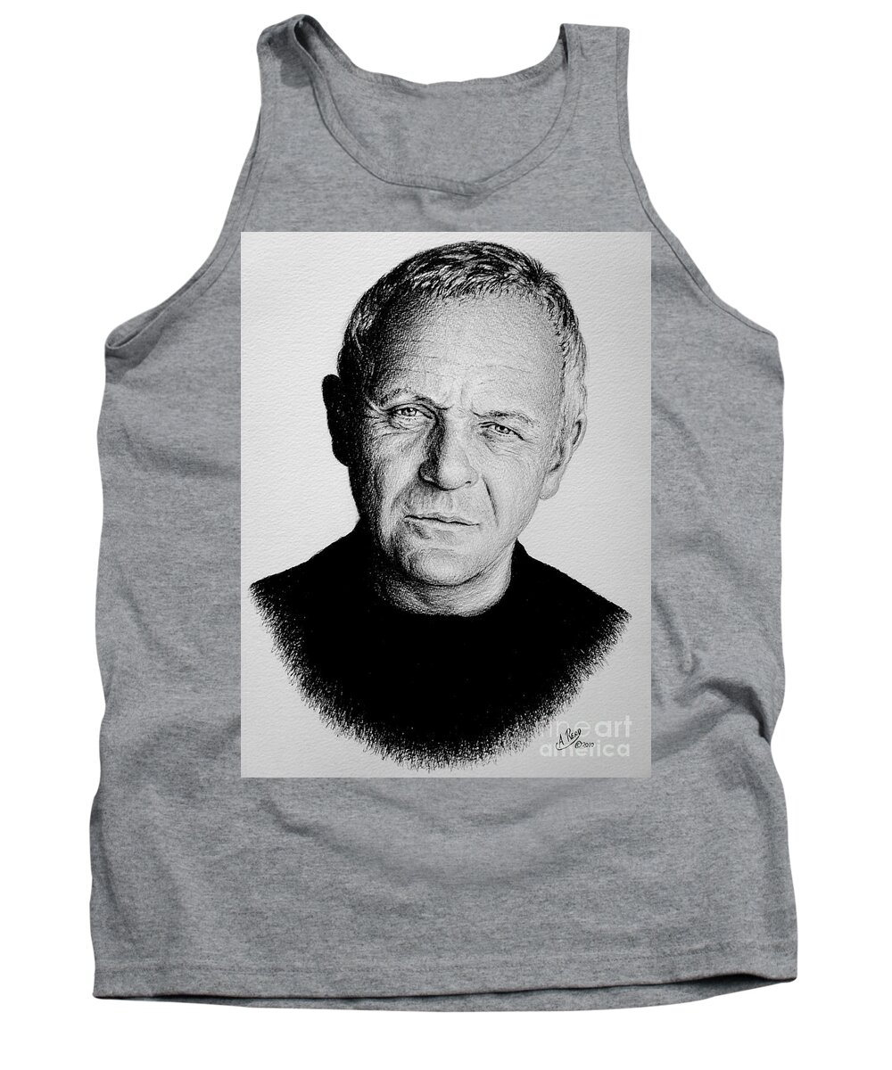 Anthony Hopkins Tank Top featuring the drawing Anthony Hopkins #4 by Andrew Read