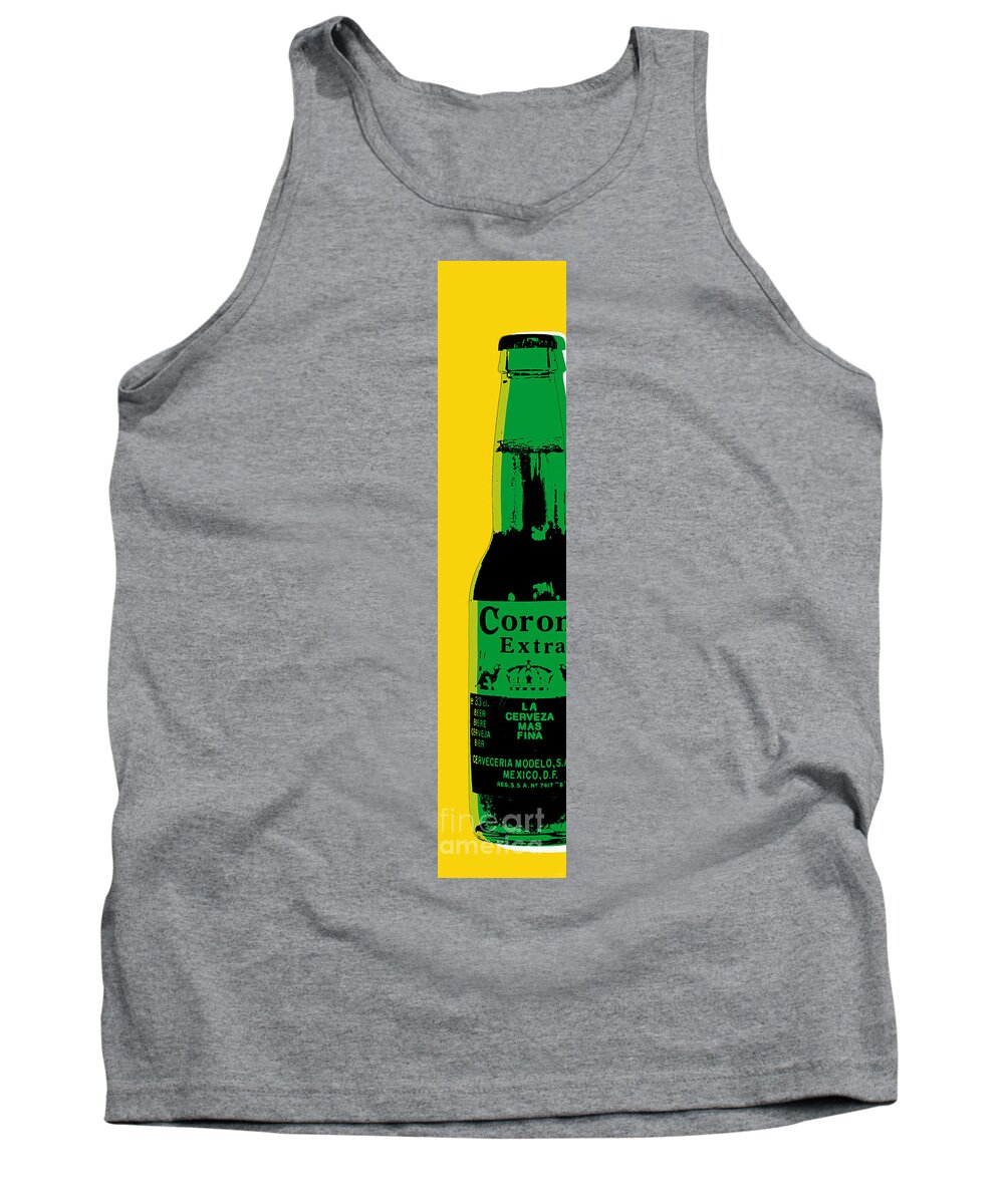 Beer Tank Top featuring the digital art Corona #2 by Jean luc Comperat