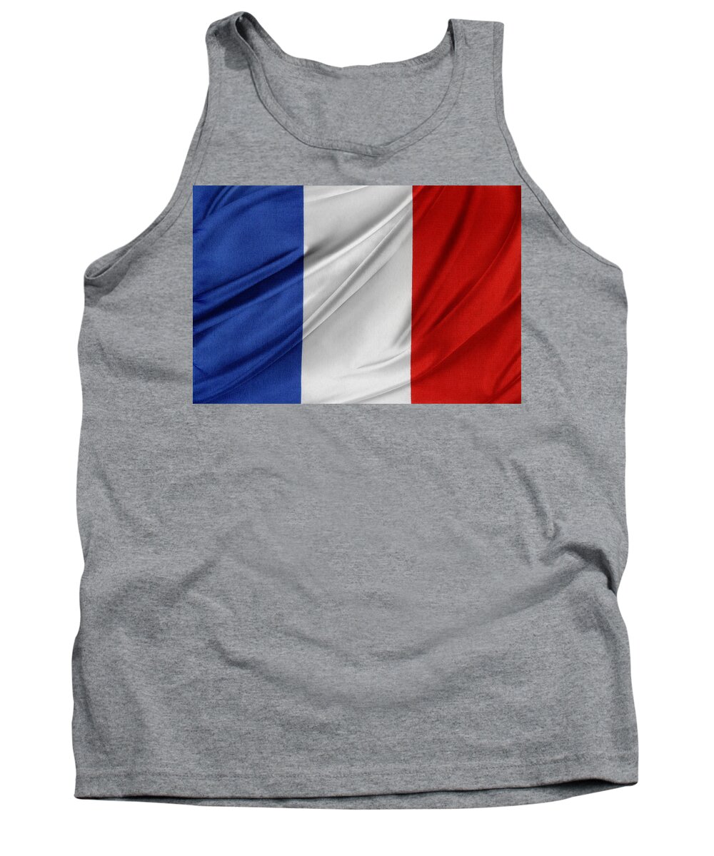Flag Tank Top featuring the photograph French flag #1 by Les Cunliffe
