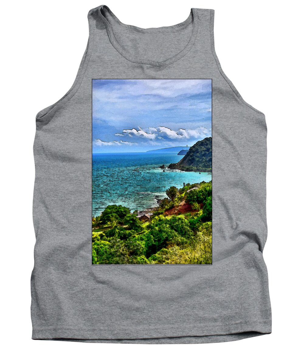 Nature Tank Top featuring the digital art Litoral Central #1 by Galeria Trompiz