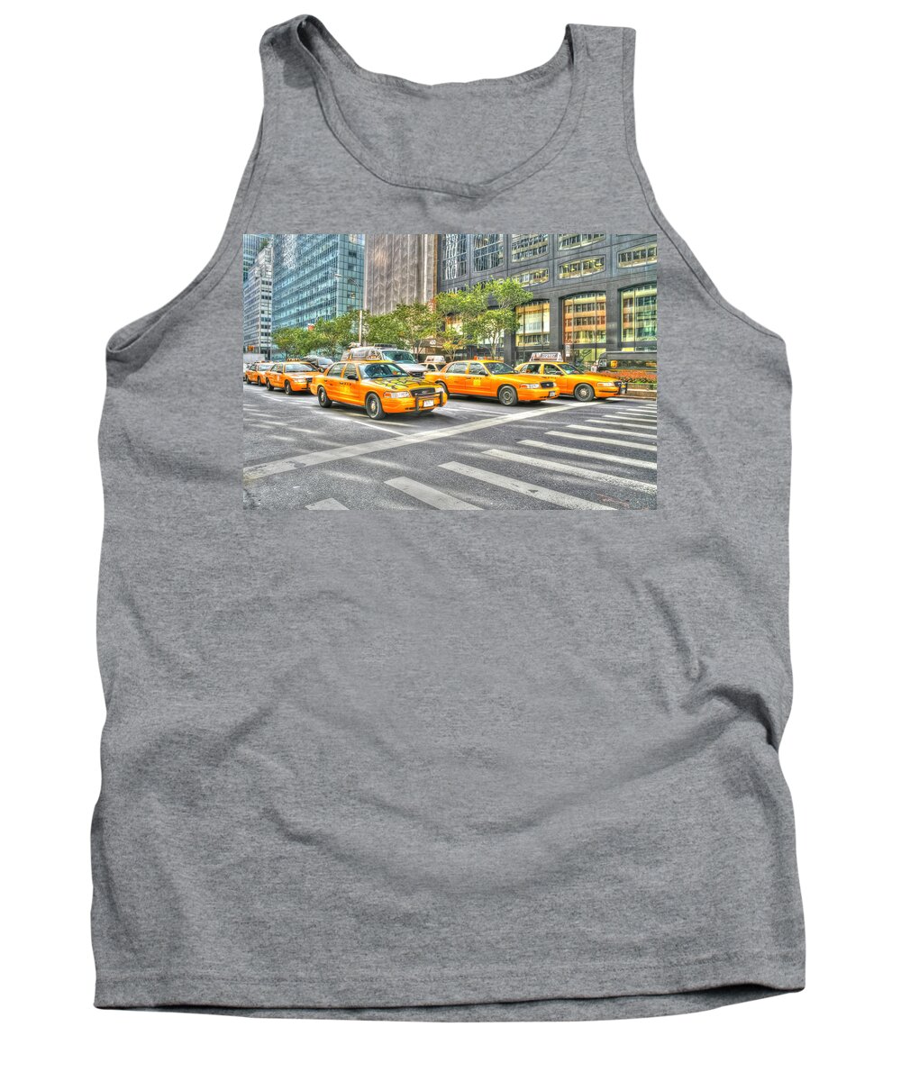 America Tank Top featuring the photograph New York Cabs #1 by Sue Leonard