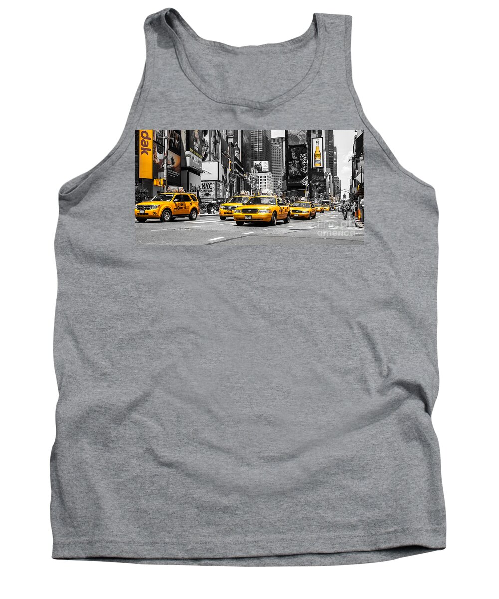 Nyc Tank Top featuring the photograph NYC Yellow Cabs - ck by Hannes Cmarits