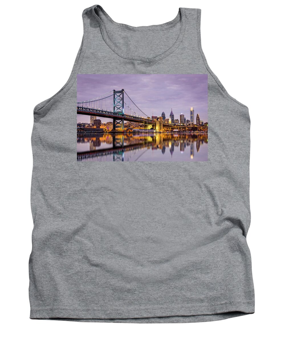 Ben Franklin Bridge Tank Top featuring the photograph Philly #2 by Mihai Andritoiu