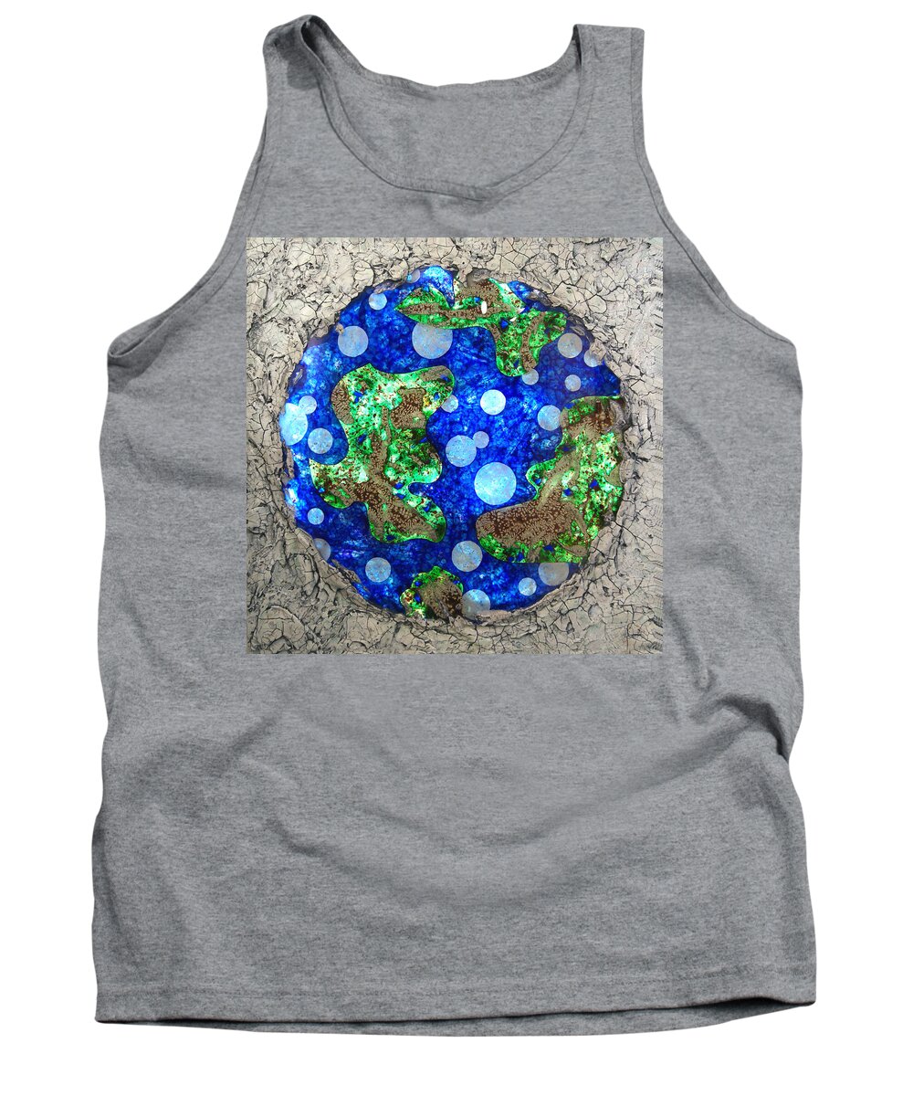 Planet Tank Top featuring the mixed media Planet by Christopher Schranck