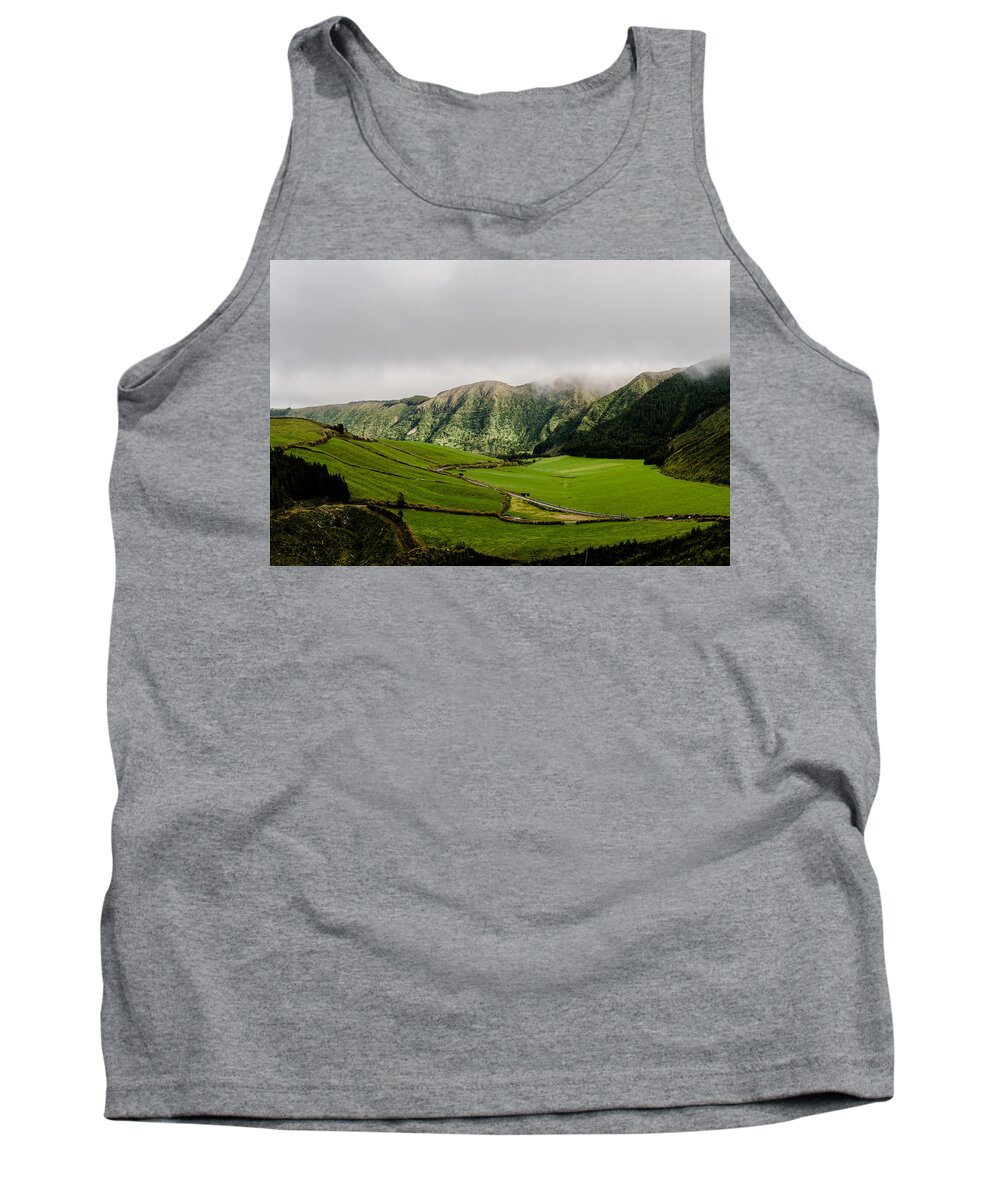 Art Tank Top featuring the photograph Road over Valley #1 by Joseph Amaral