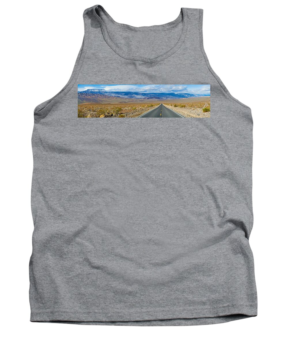Photography Tank Top featuring the photograph Road Passing Through A Desert, Death #1 by Panoramic Images