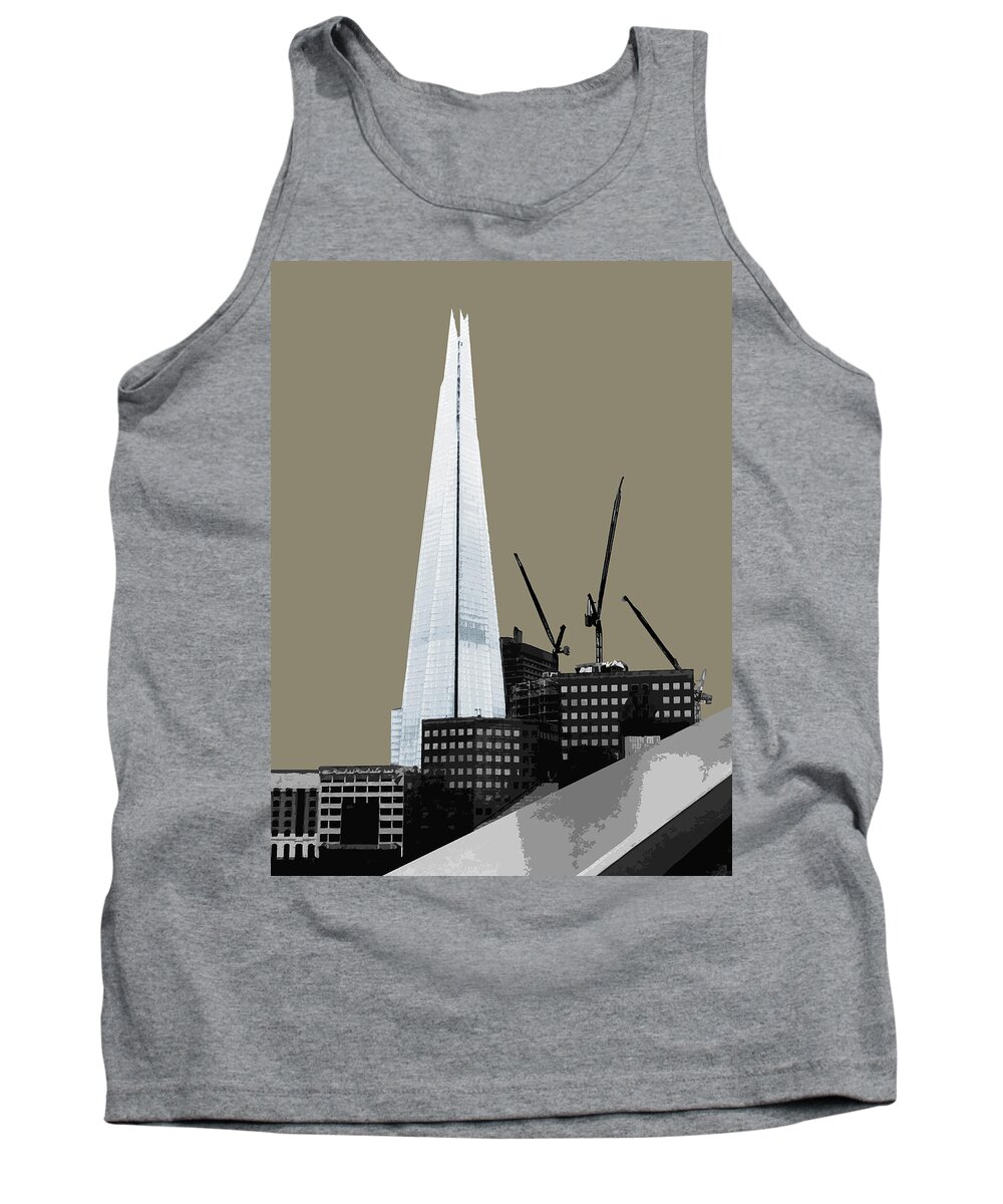 Eye Tank Top featuring the mixed media Shard - French GREY by BFA Prints