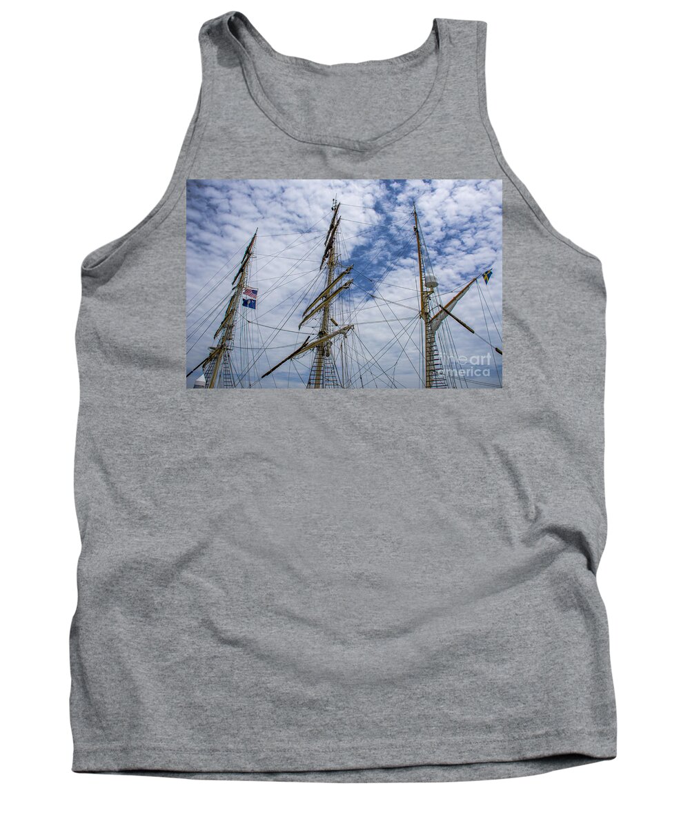 Tall Ships Tank Top featuring the photograph Tall Ship Three Mast by Dale Powell