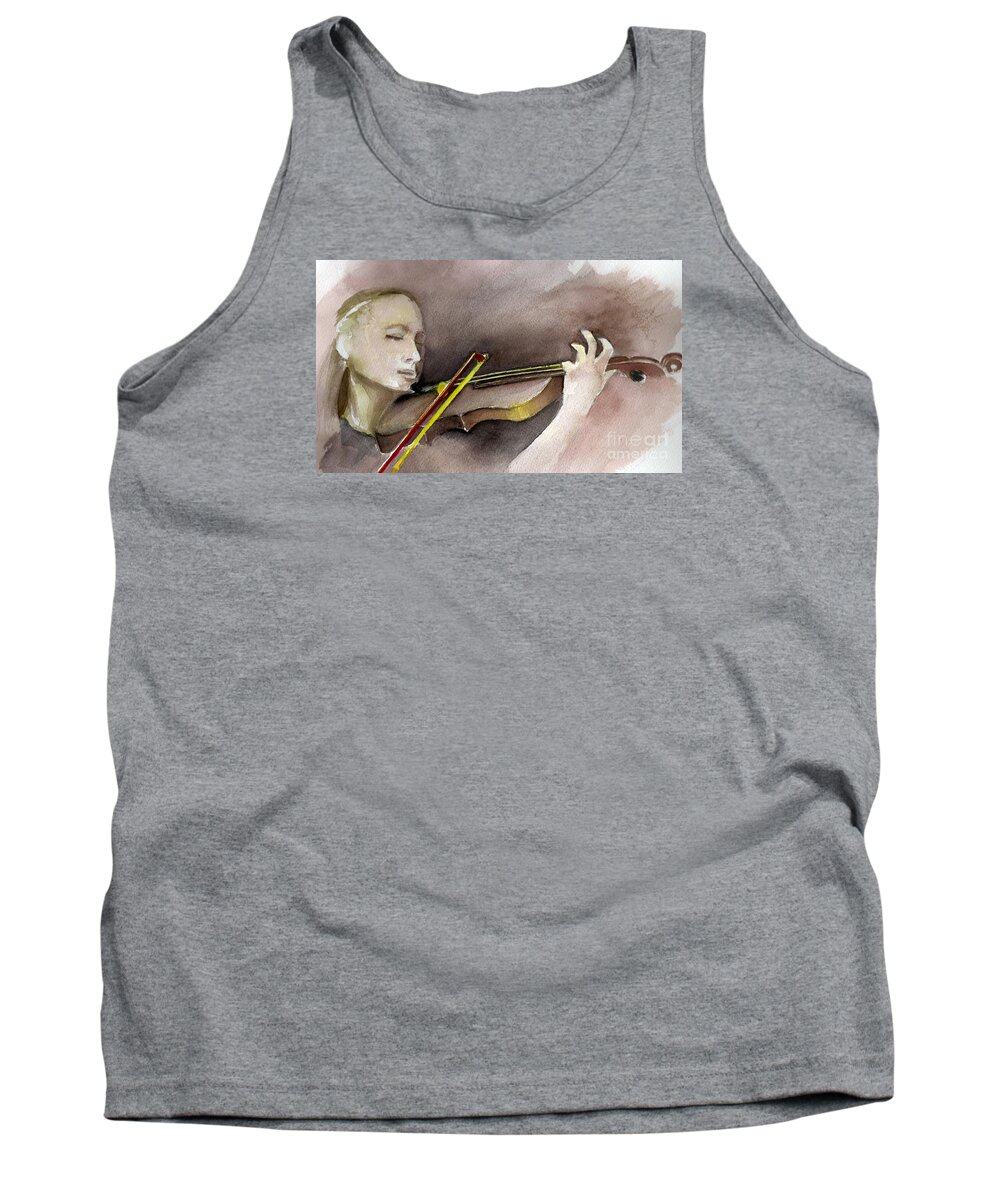 Violin Tank Top featuring the painting The Violin by Allison Ashton