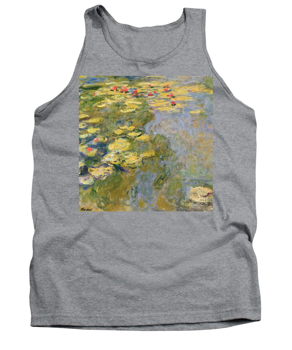 Impressionist Tank Top featuring the painting The Waterlily Pond by Claude Monet