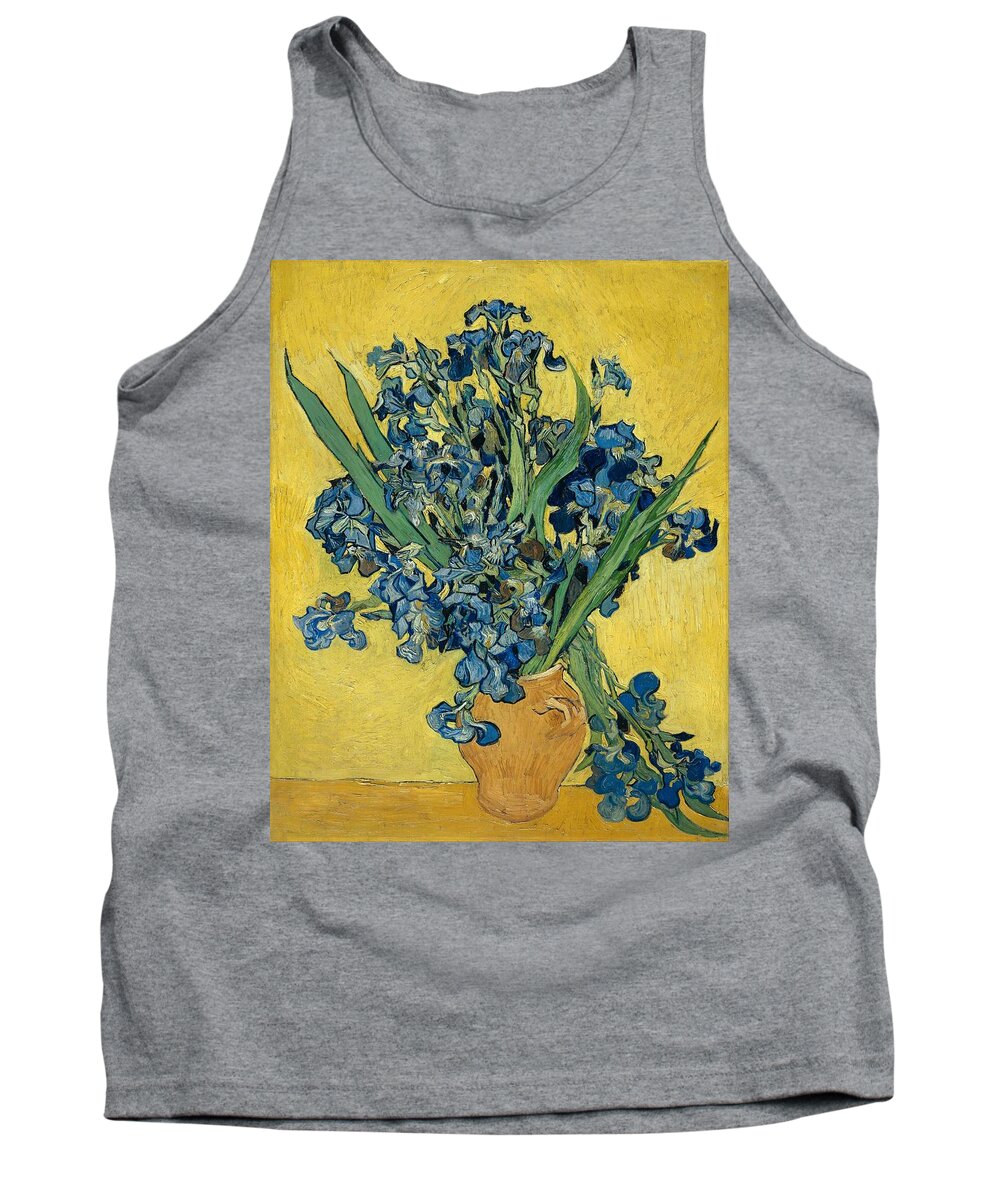 1890 Tank Top featuring the painting Irises #10 by Vincent van Gogh