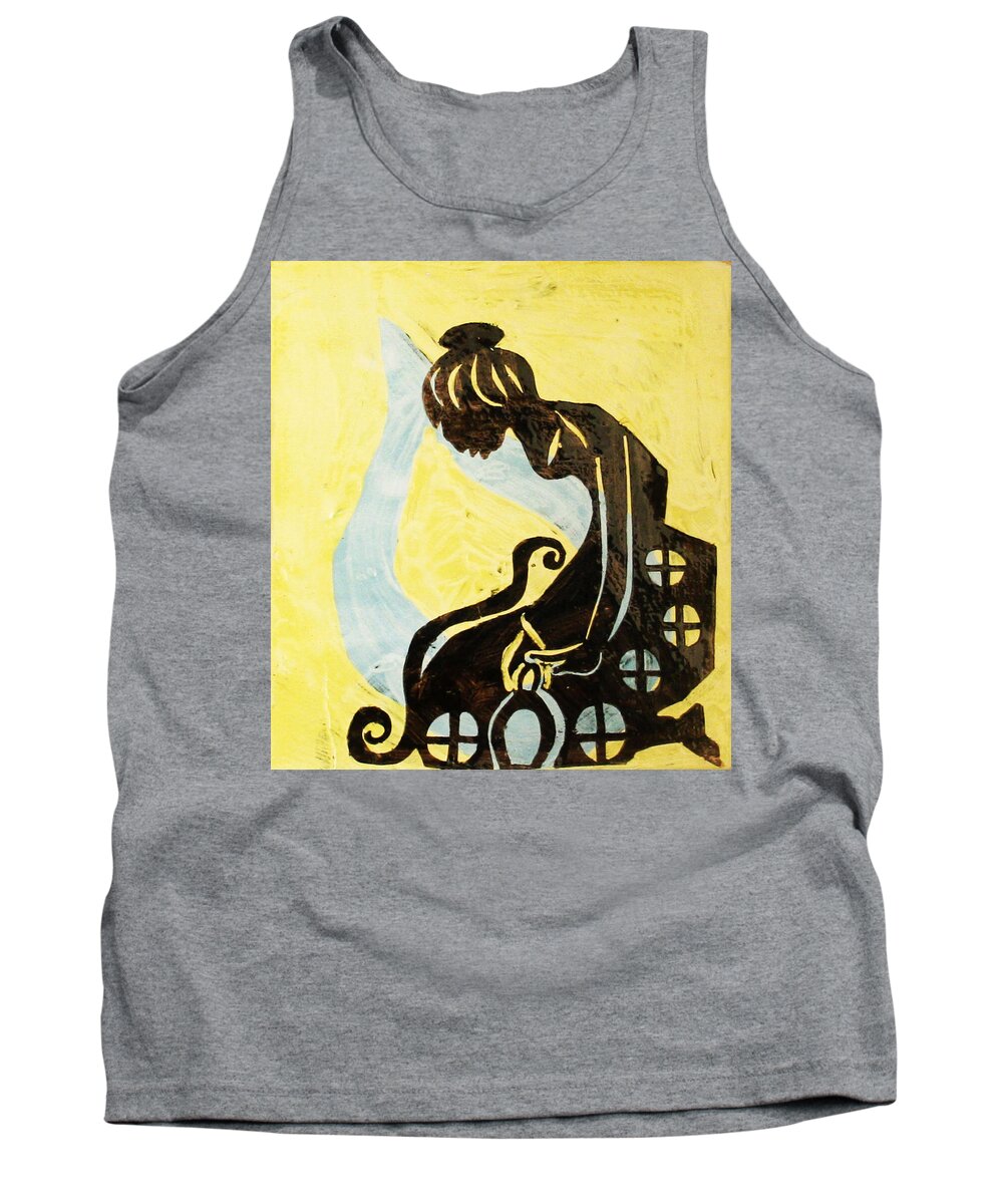Jesus Tank Top featuring the painting The Wise Virgin #10 by Gloria Ssali