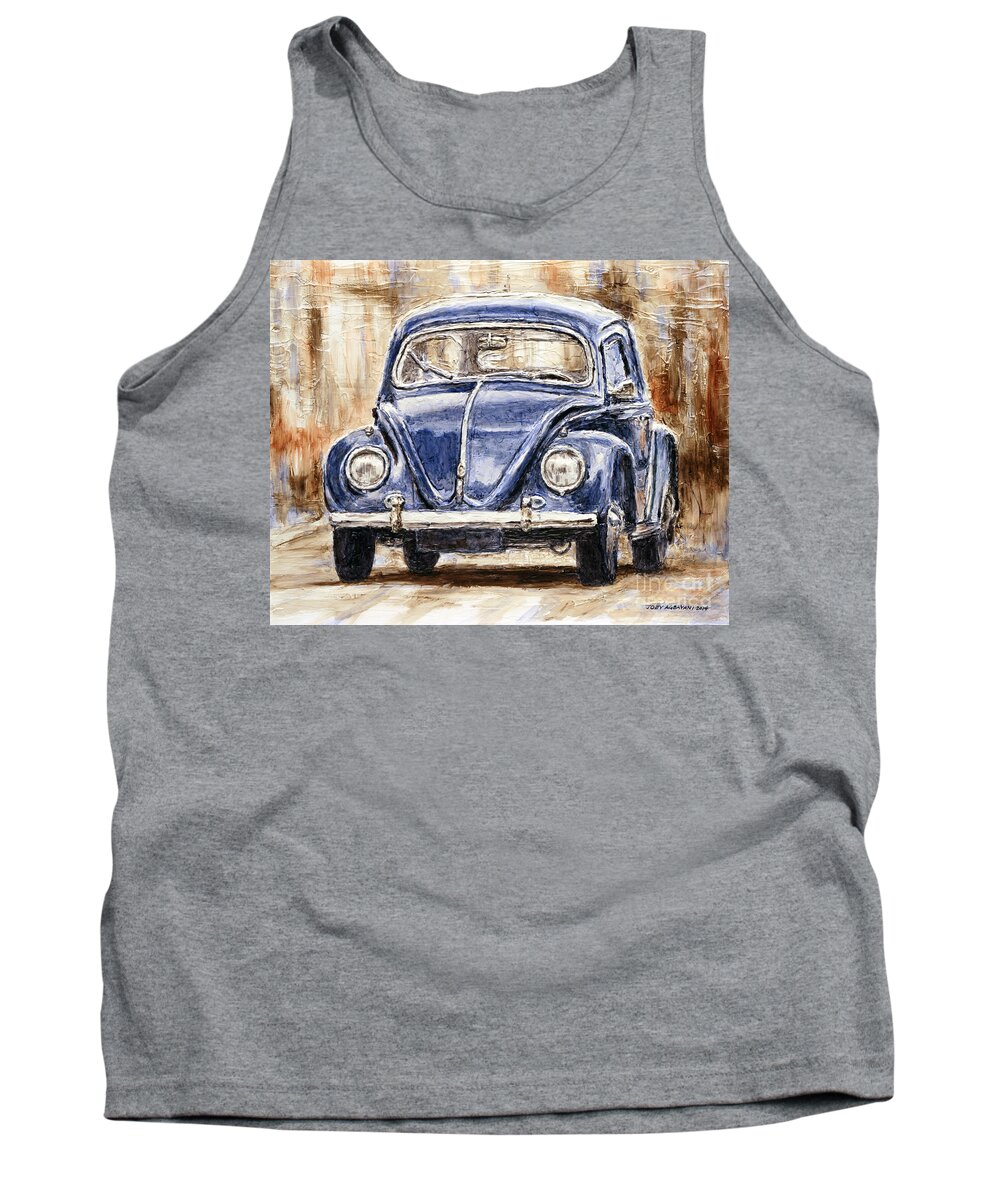 Volkswagen Tank Top featuring the painting 1960 Volkswagen Beetle by Joey Agbayani