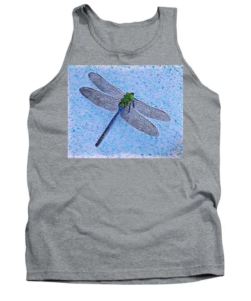 Dragonfly Tank Top featuring the painting Dragonfly by Deborah Boyd