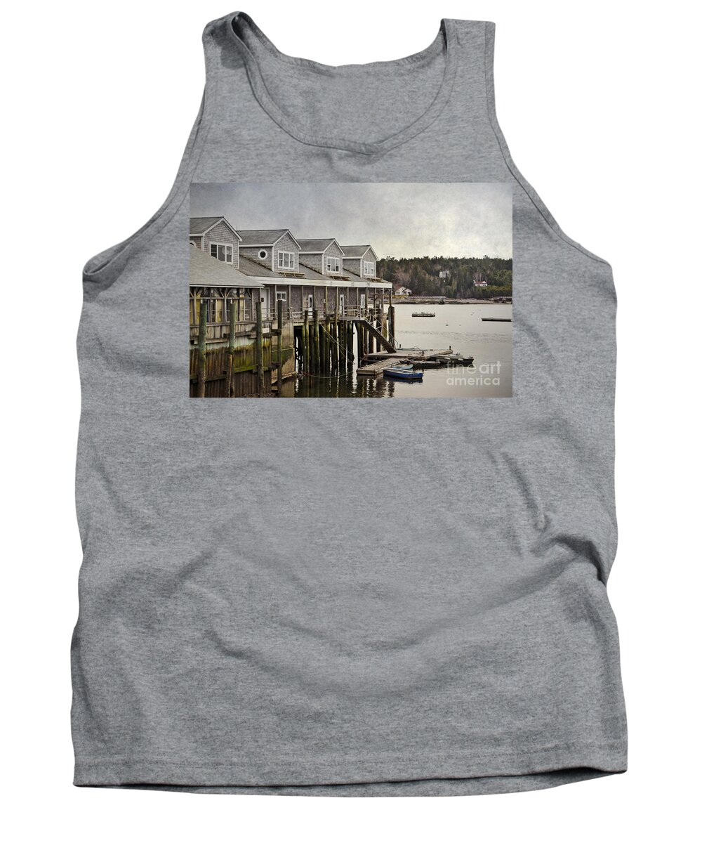 Maine Tank Top featuring the photograph Harbor Village by Karin Pinkham