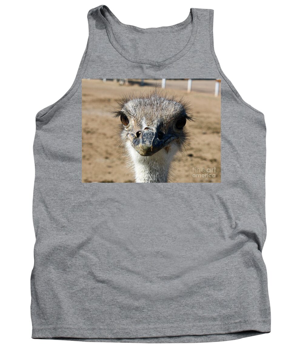 Ostrich Tank Top featuring the photograph How's My Hair by Kelly Holm