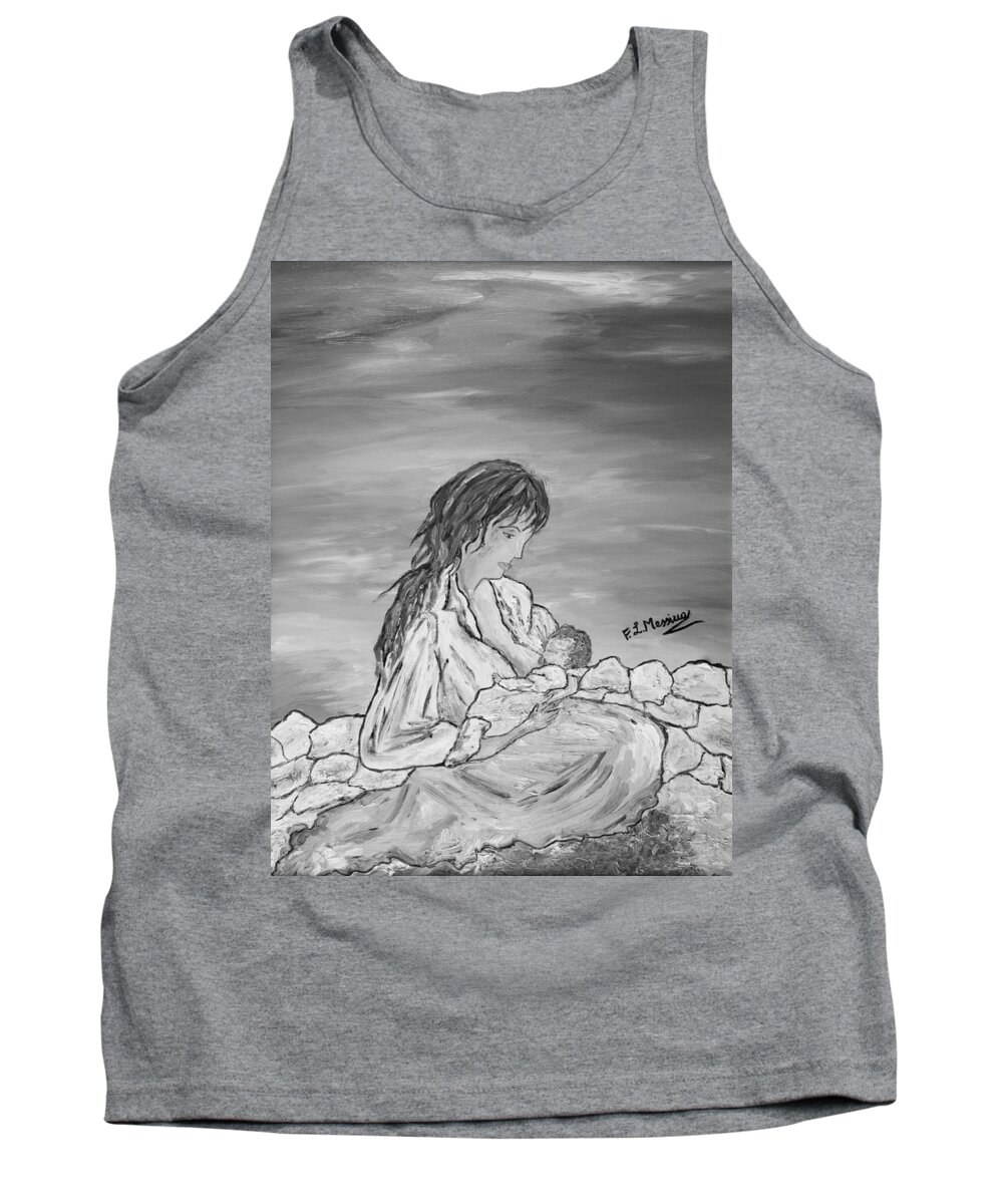 Drawing Tank Top featuring the painting Legame continuo #2 by Loredana Messina