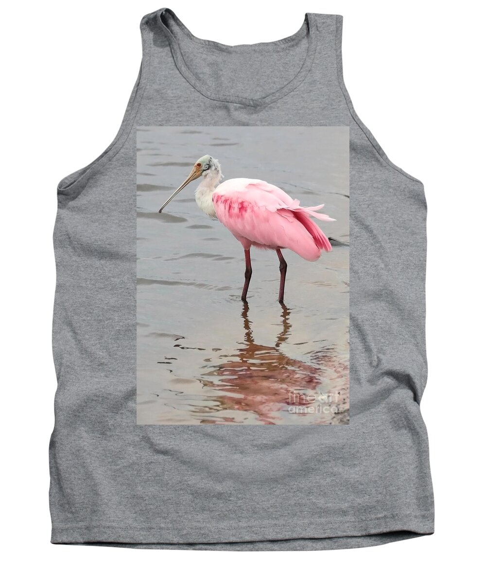 Roseate Spoonbill Tank Top featuring the photograph Pretty Spoonbill #1 by Carol Groenen