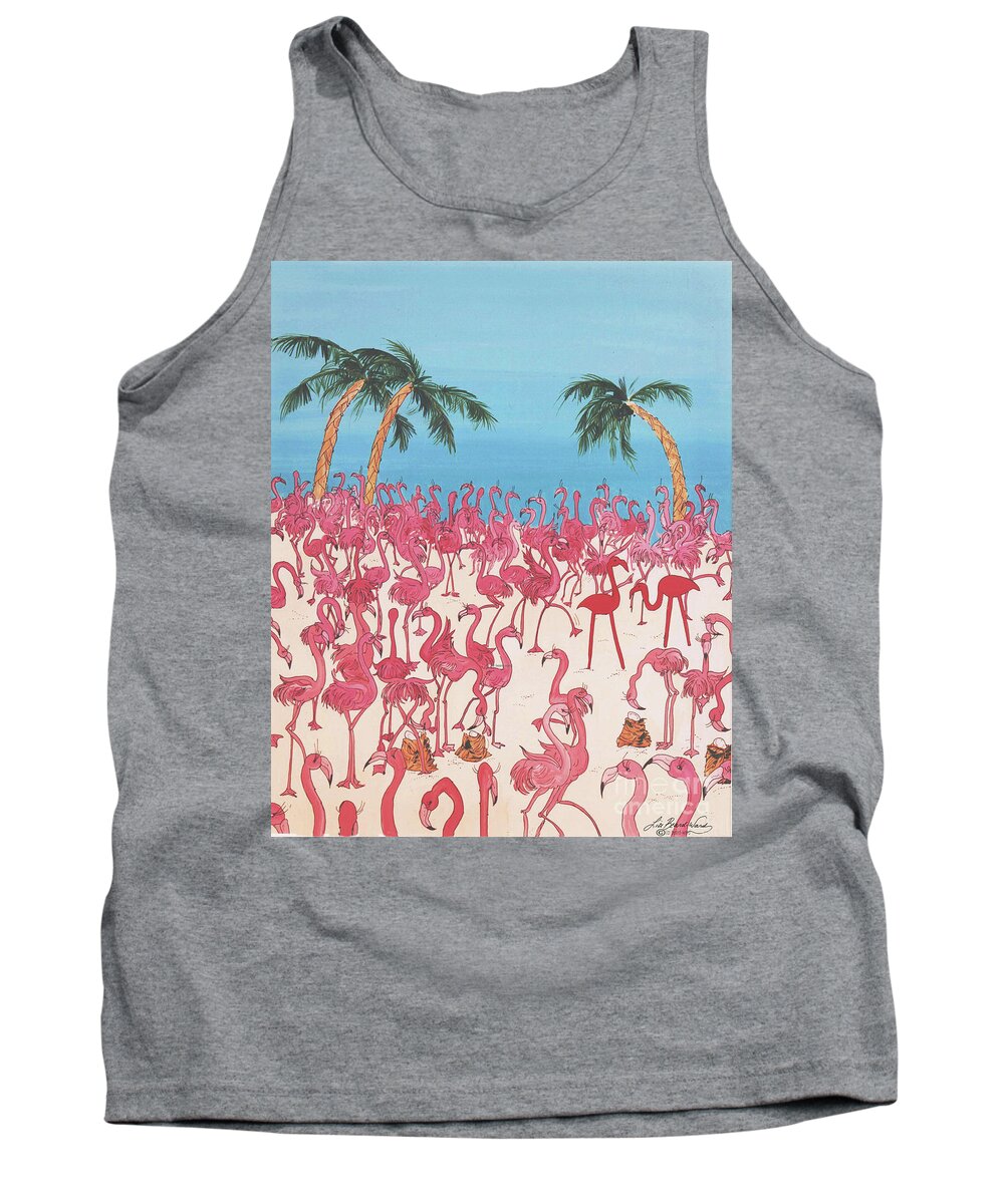 Flamingos Tank Top featuring the painting Royal Roost by Lizi Beard-Ward