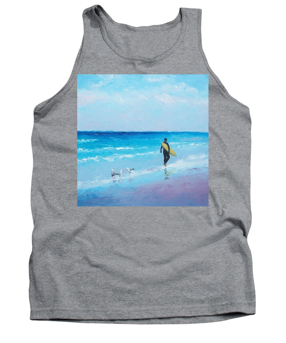 Surfing Tank Top featuring the painting The Surfer #1 by Jan Matson