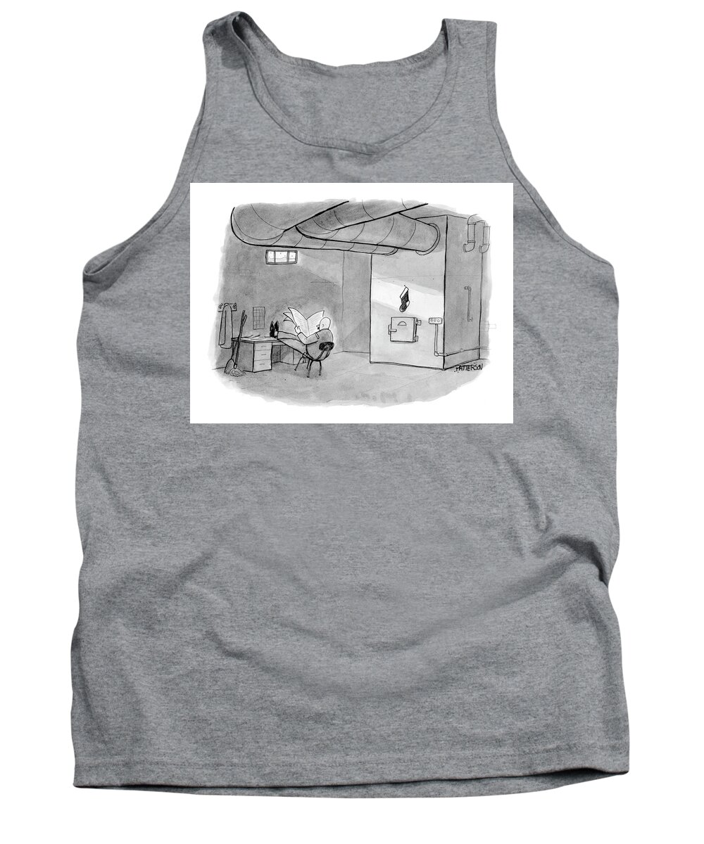Holidays Interiors Workers

(janitor In A Basement With A Christmas Stocking Hanging On The Furnace.) 121760 Jpt Jason Patterson Tank Top featuring the drawing New Yorker December 26th, 2005 by Jason Patterson