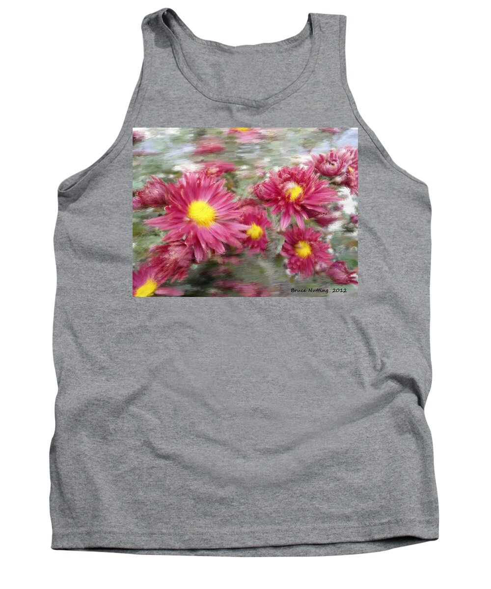 Pink Tank Top featuring the painting Wild Flowers #2 by Bruce Nutting