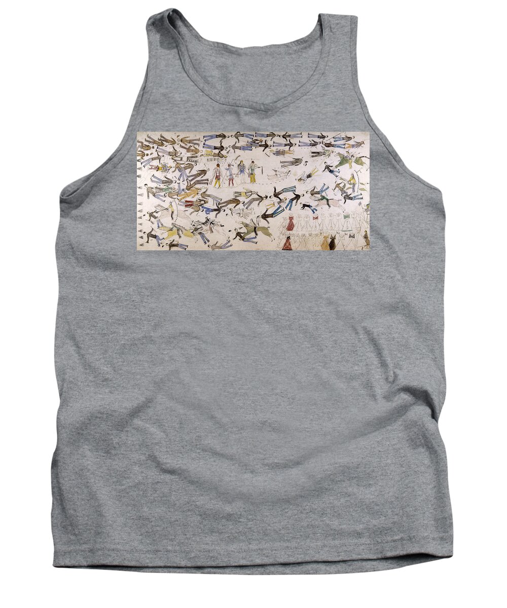 1876 Tank Top featuring the painting Battle Of Little Bighorn by Granger