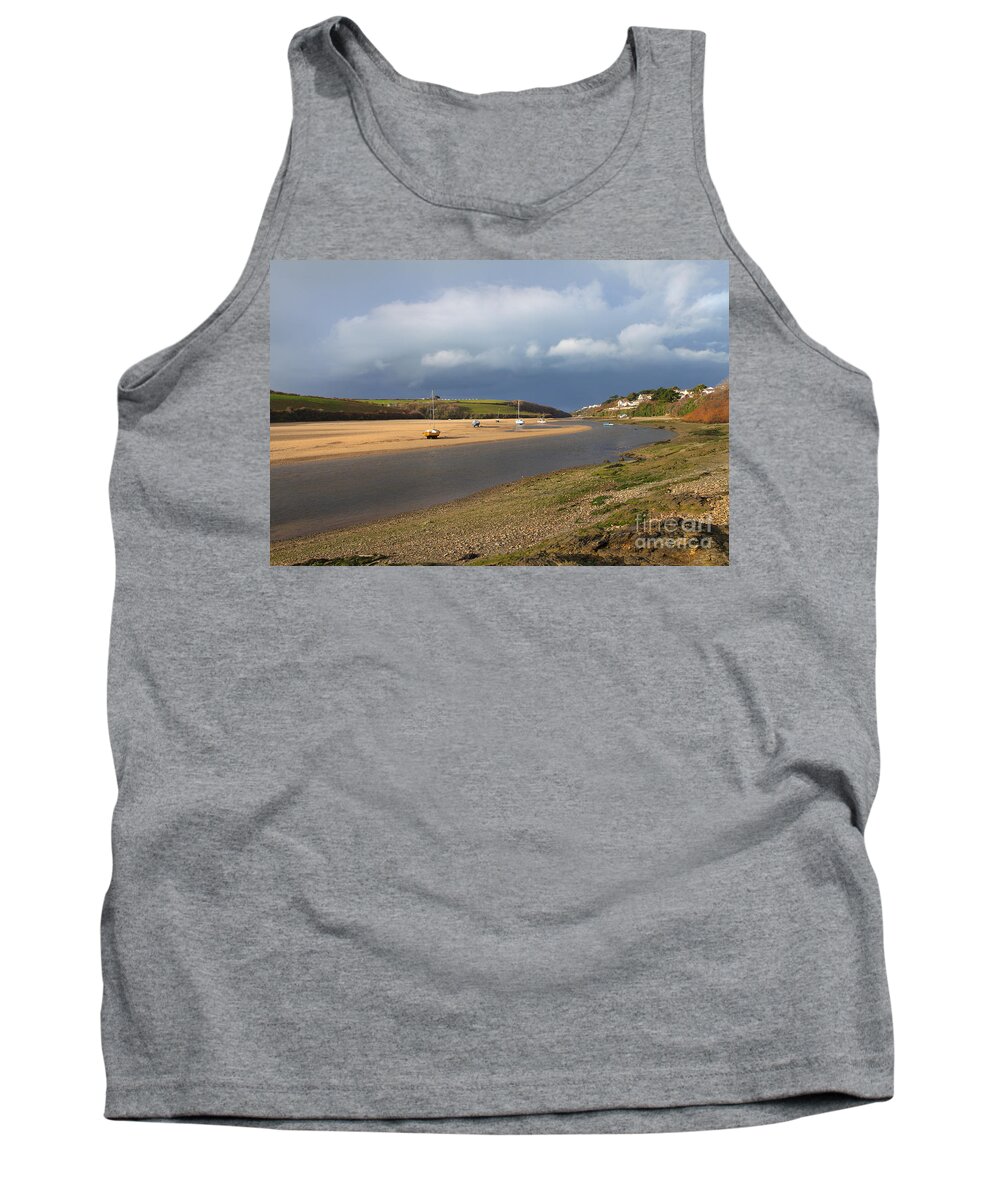 Gannel Tank Top featuring the photograph Storm Approaches the Gannel Estuary Newquay Cornwall #3 by Nicholas Burningham