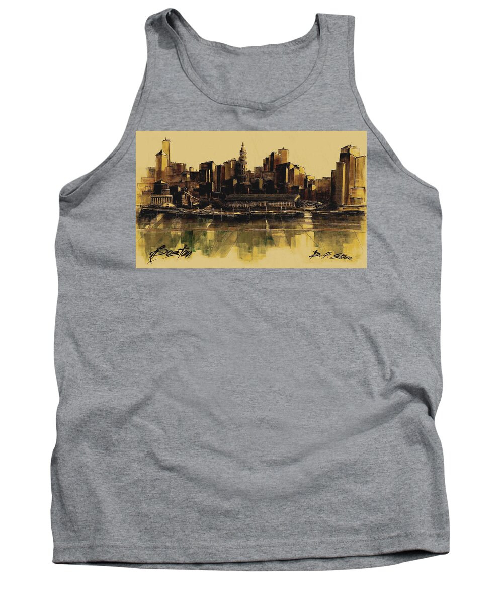  Tank Top featuring the painting Boston Skyline #40 by Diane Strain