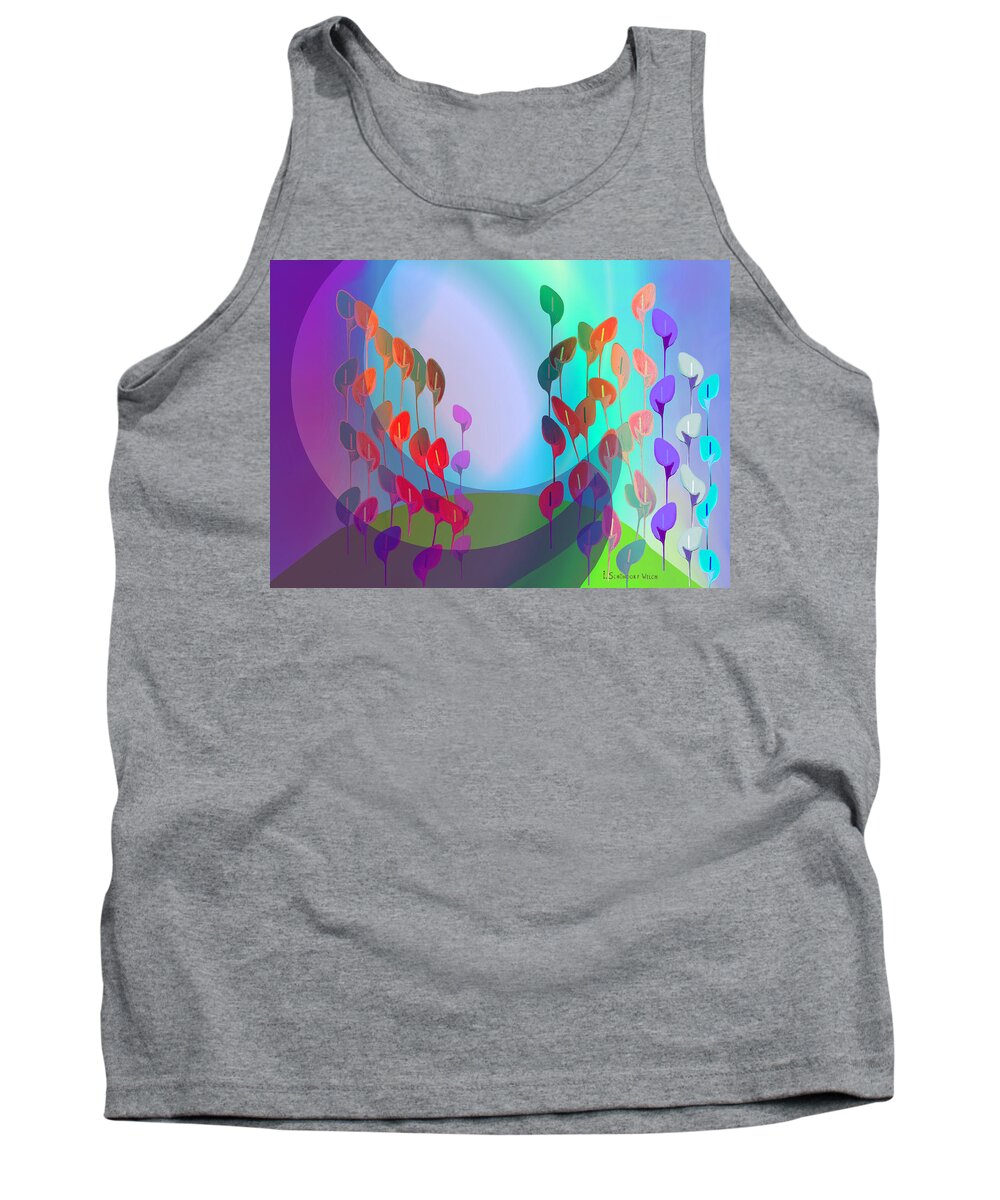 510 Tank Top featuring the painting 510 - Pastel Flowers ... by Irmgard Schoendorf Welch