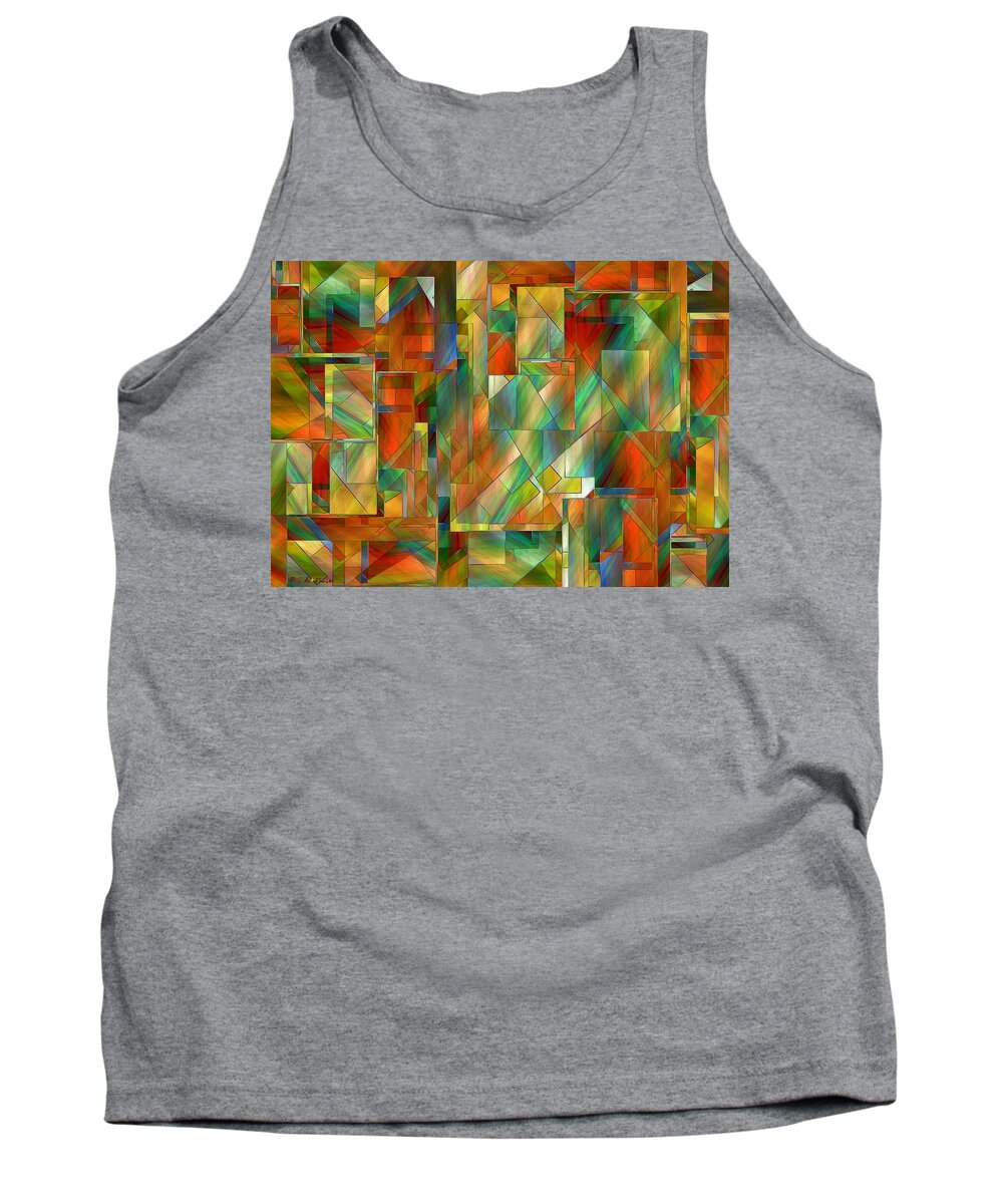 Abstract Tank Top featuring the painting 53 Doors by RC DeWinter