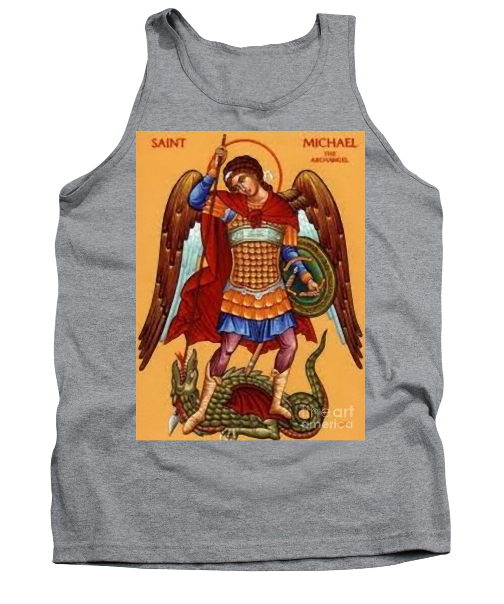 Warrior Tank Top featuring the painting Saint Michael #9 by Archangelus Gallery
